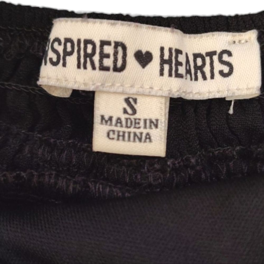 Inspired Hearts Solid Black Tie Back Cropped Wide… - image 7